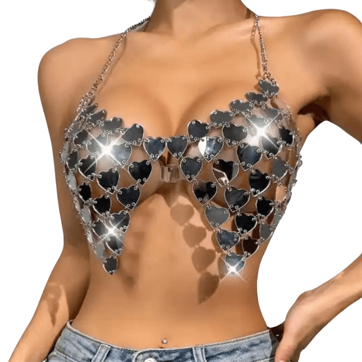 Crop Top Metal Hearts