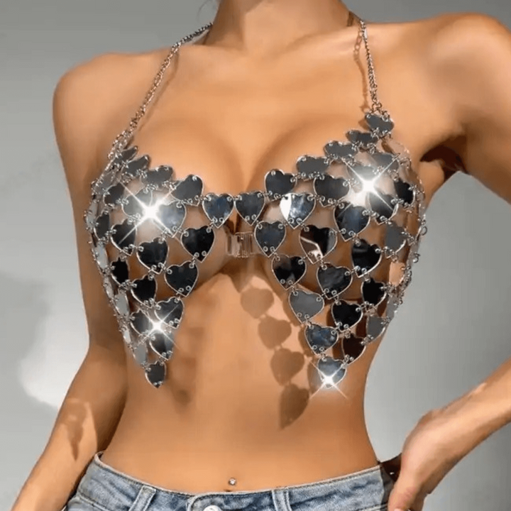 Crop Top Metal Hearts