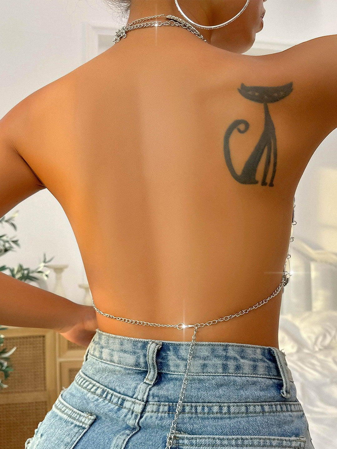 Crop Top Metal Hearts (40078) - SILVER - Miss Panda