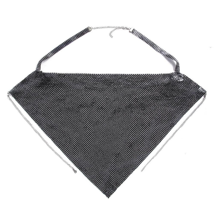 Crop Top Metal Shiny (40079) - BLACK - Miss Panda