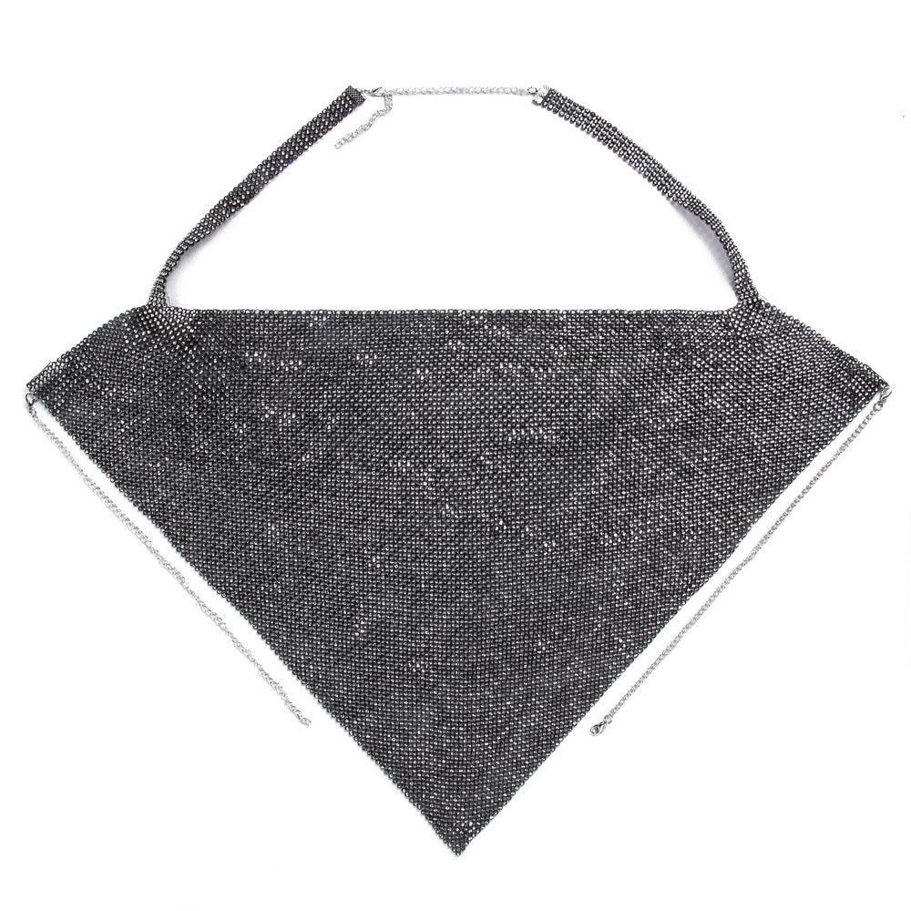 Crop Top Metal Shiny (40079) - BLACK - Miss Panda