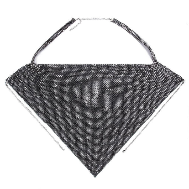 Crop Top Metal Shiny (40079) - BLACK - Miss Panda