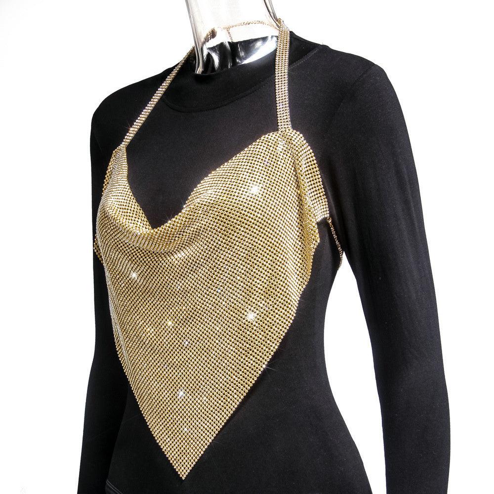 Crop Top Metal Shiny (40079) - GOLD - Miss Panda