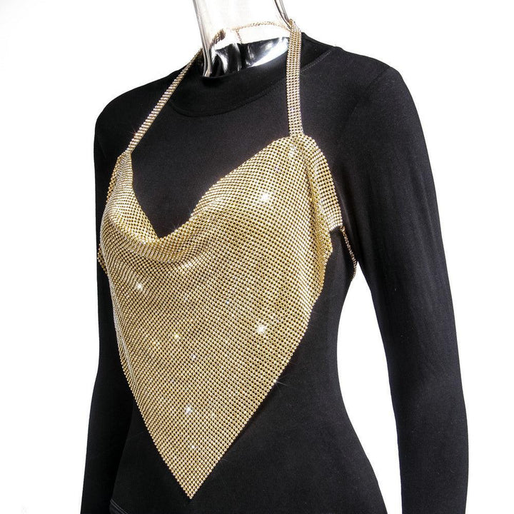 Crop Top Metal Shiny (40079) - GOLD - Miss Panda