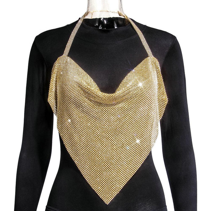 Crop Top Metal Shiny (40079) - GOLD - Miss Panda