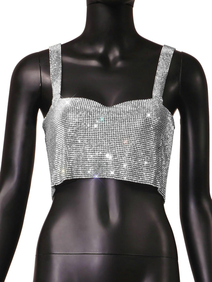 Crop Top Metal Shiny (40080) - SILVER - Miss Panda