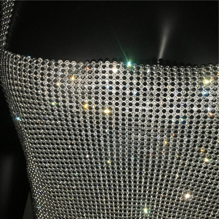Crop Top Metal Shiny (40080) - SILVER - Miss Panda
