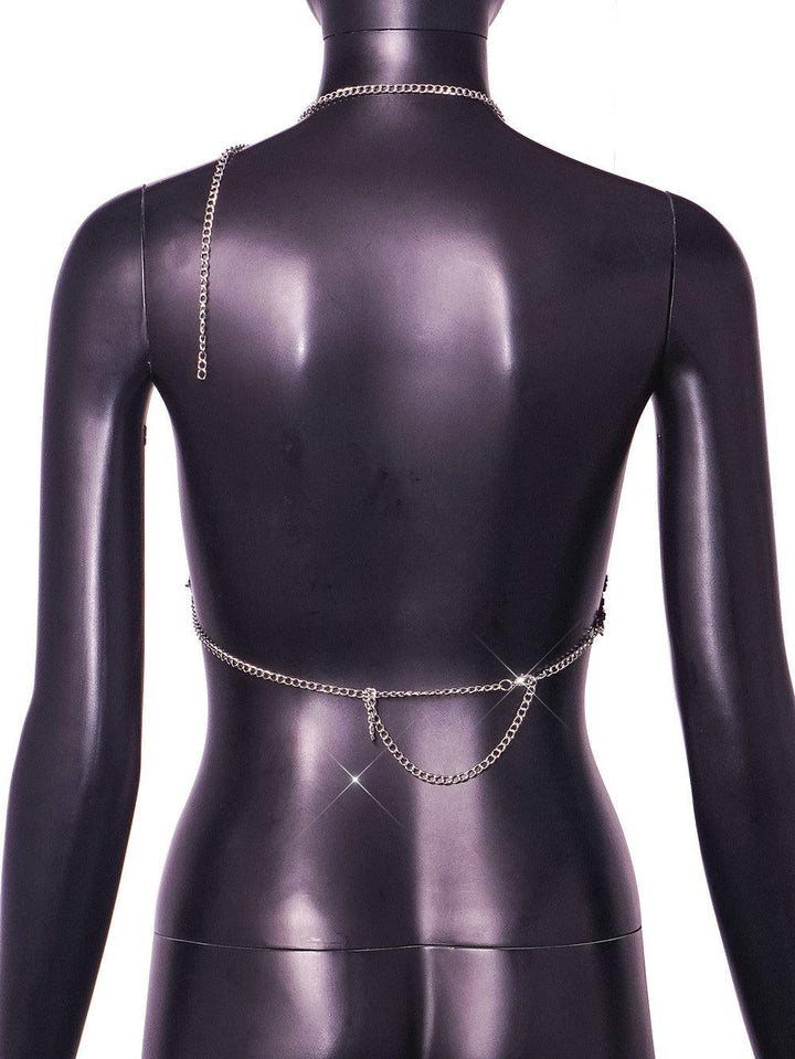 Crop Top Metal Shiny (40084) - BLACK - Miss Panda